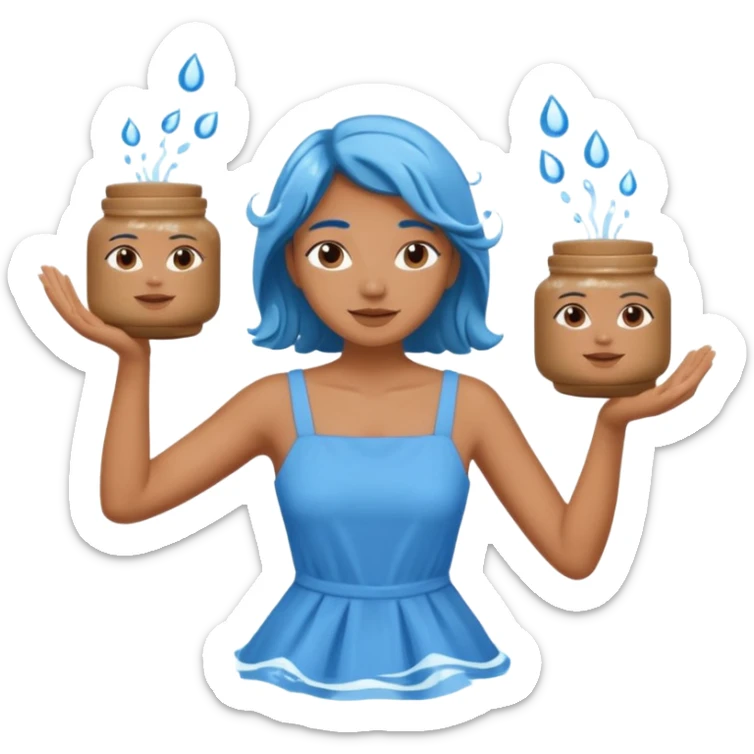 Water bearer holding do jars and spiking water inspired by aquarius sign sticker