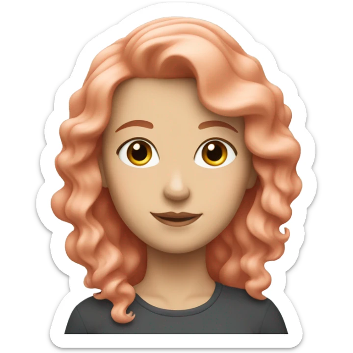 White girl with salmon wavy hair proud of her self  sticker