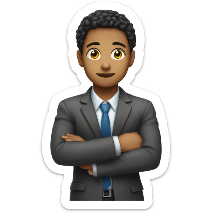 Young biracial Employee waiting to clock out looking at their watch but not annoyed  sticker