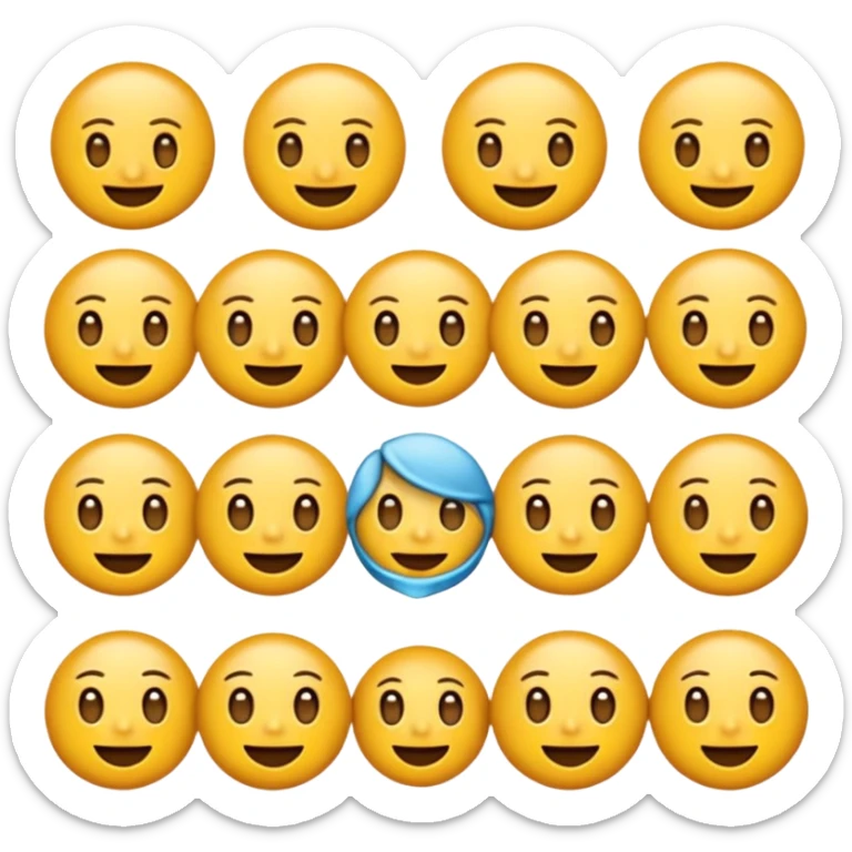 một emoji cảm xúc hạnh phúc, chỉ gồm 2 con mắt,  mắt trắng, má hồng sticker