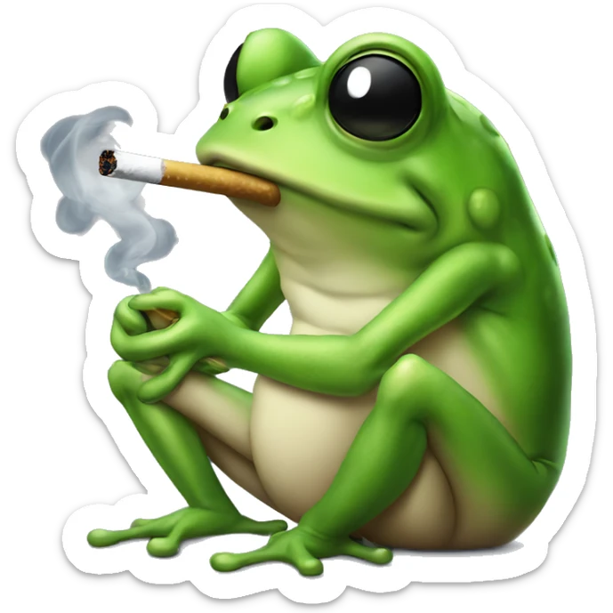 Frog smoking  sticker