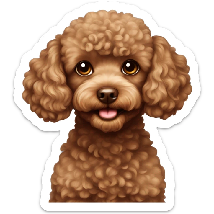 Brown toy poodle  sticker