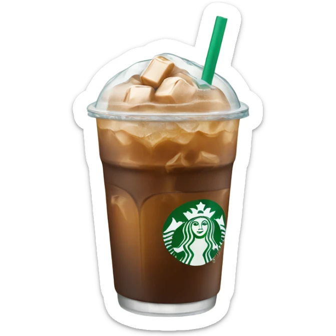 Starbuck ice coffee with ice cubes sticker