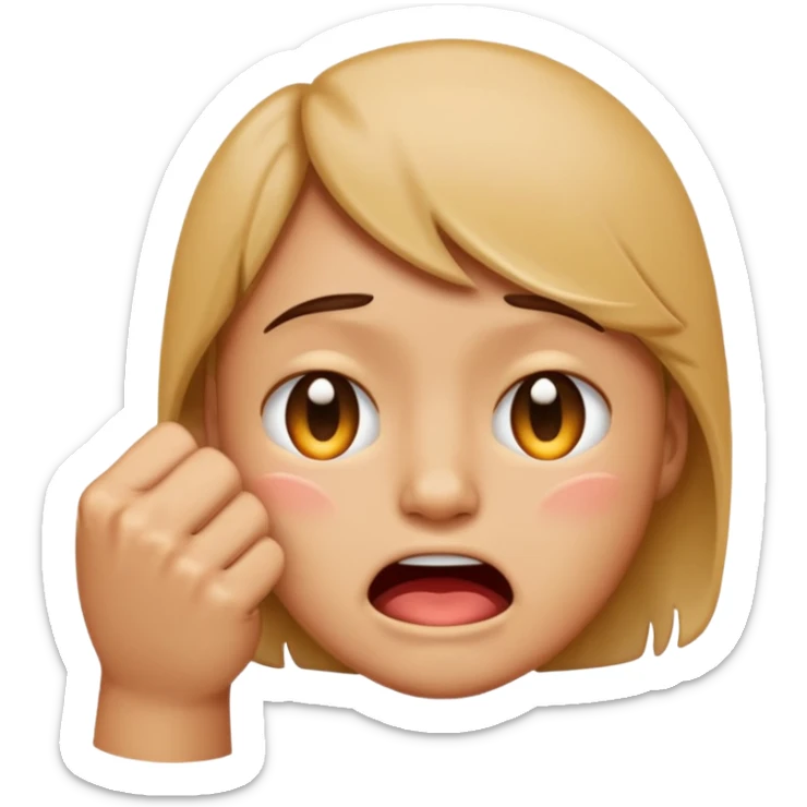 Tourne cet emoji 🤜 de -90 degrés et met le sur la bouche de cette emoji 😭 sticker