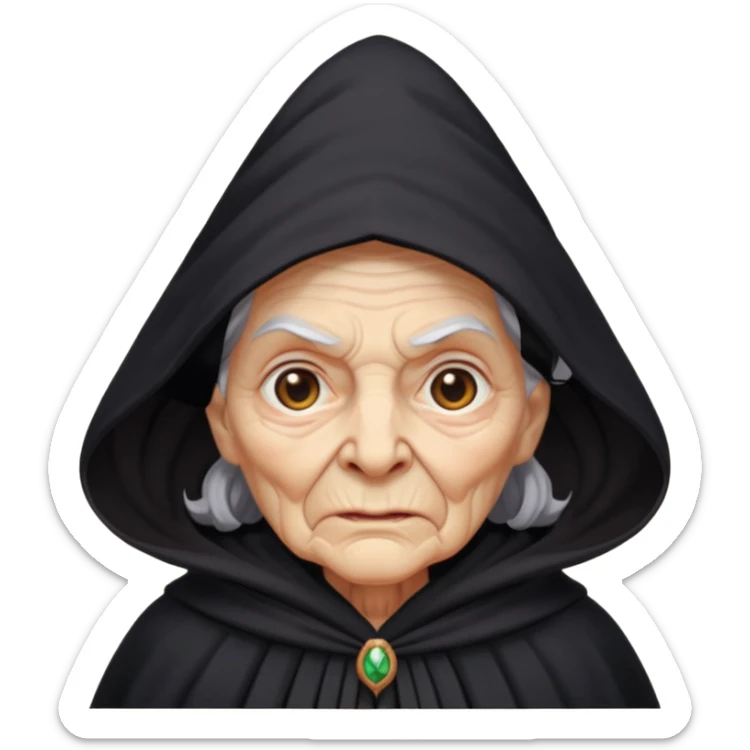 black old witch sticker