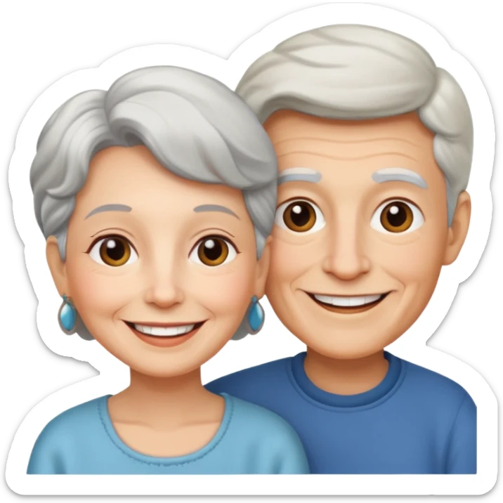 lo mismo que estas haciendo solo coloca alado de la abuela un hombre joven  sticker