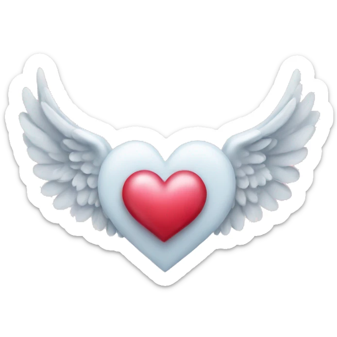 heart with angel wings sticker
