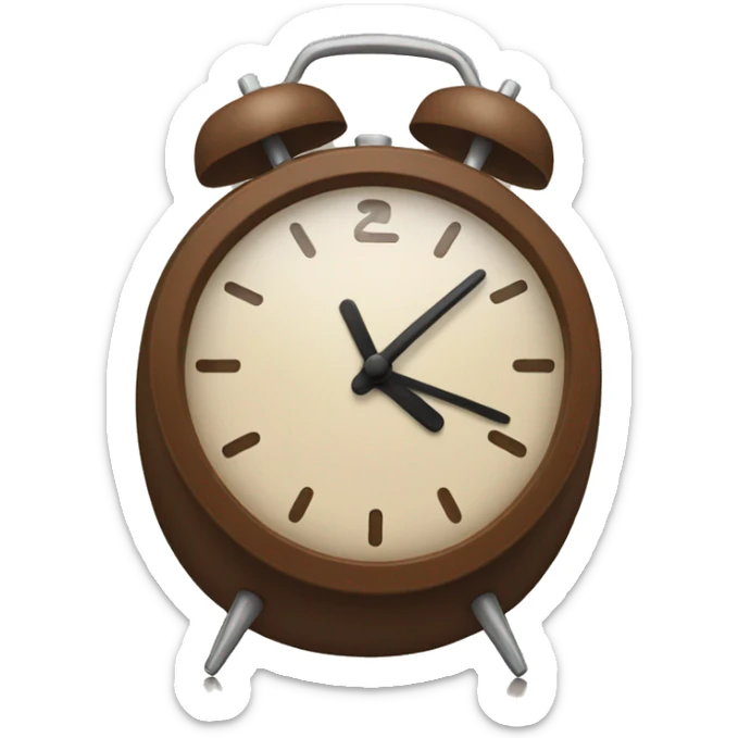 Brown alarm clock sticker