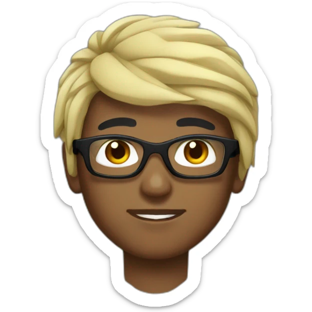 Boy Sri lankan MMA fighter with glases black and lisse hair sticker