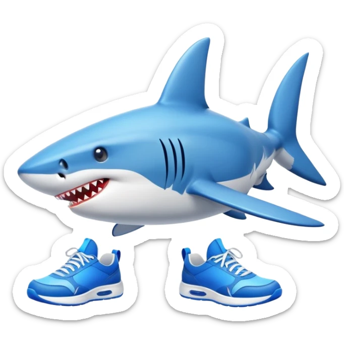 Shark with blue shoes sticker