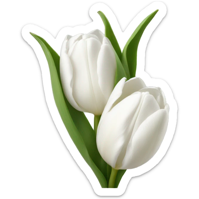 White tulips sticker