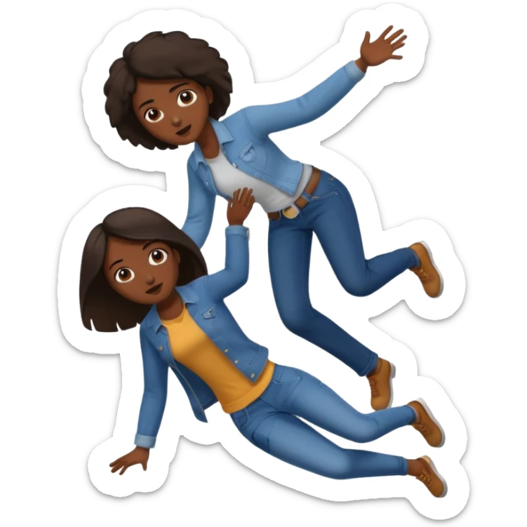 I want a man tripping a girl over and the girl falling to the floor sticker