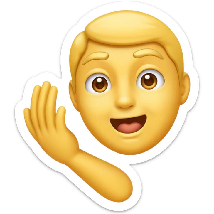 Classic yellow face emoji but with a hand ready to slap and a flirty face sticker