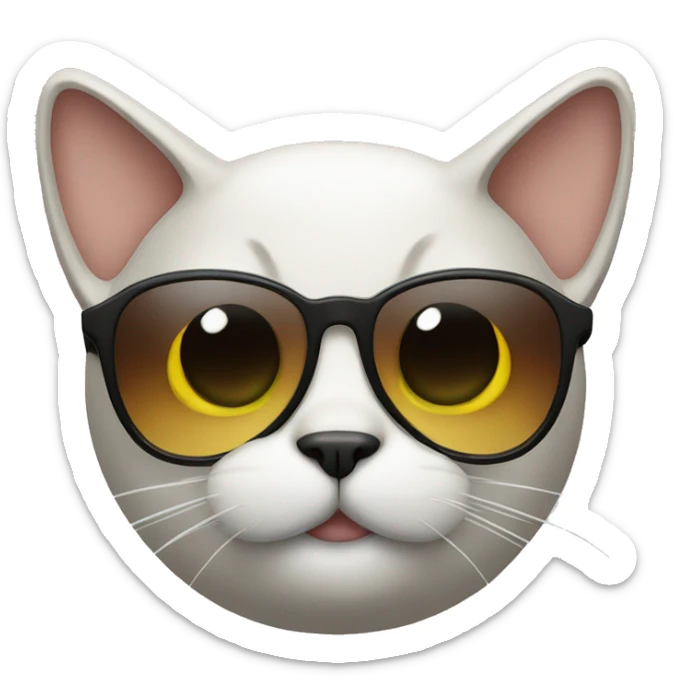 Cat with sunglasses sticker