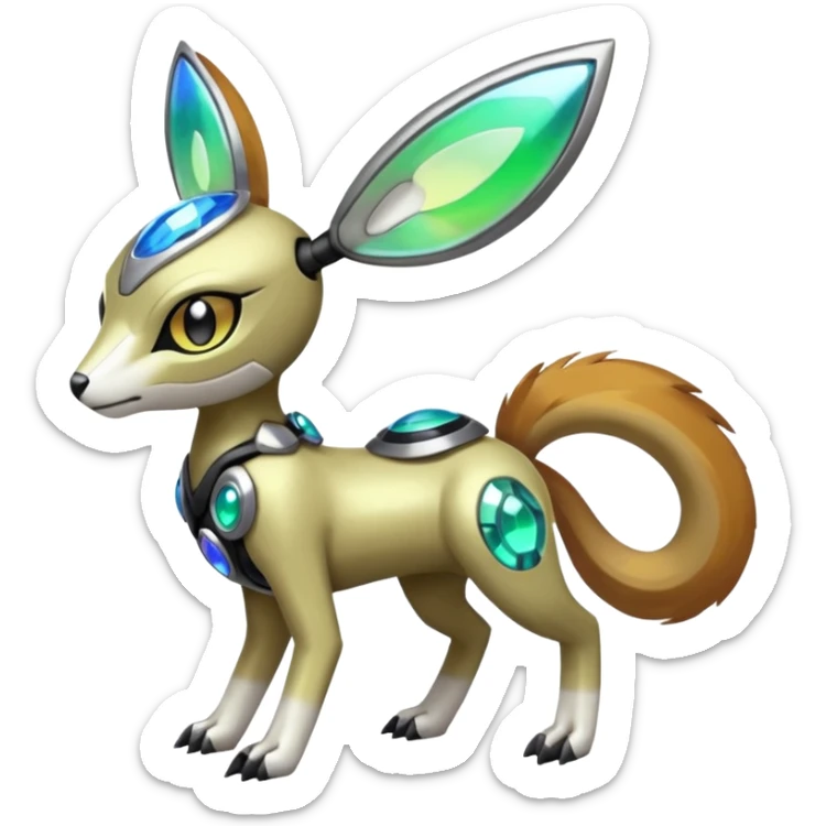 Meloetta-Vernid-Fionbri-Protogen-Pokémon-Digimon-Fakémon-fusion-hybrid-creature sticker