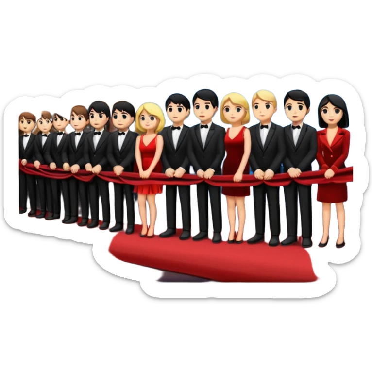 long queue behind the velvet rope, outside a nightclub sticker