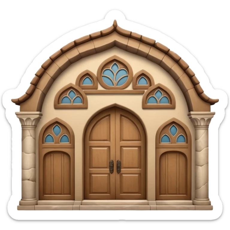 3D Apple-style emoji of a full traditional Turkish han building, showing the entire stone structure with arches, wooden doors, and windows. Rounded, glossy, smooth, soft shadows, white background.








 sticker