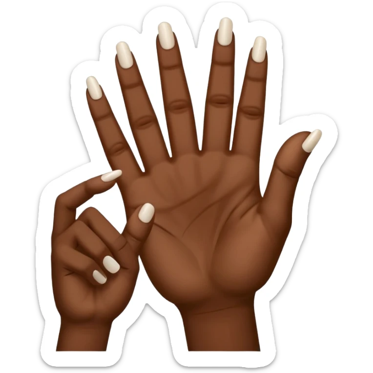Make the ysl hand sign, but make the hand dark skin, only 4 fingers, with the index and middle finger up and the thumb up, every other finger down. Only 1 hand  sticker