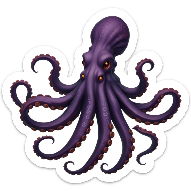 Create a single emoji of a Kraken in full body, shown at a slight side angle in a natural, characteristic pose. stylized like an emoji, but clearly recognizable.  sticker