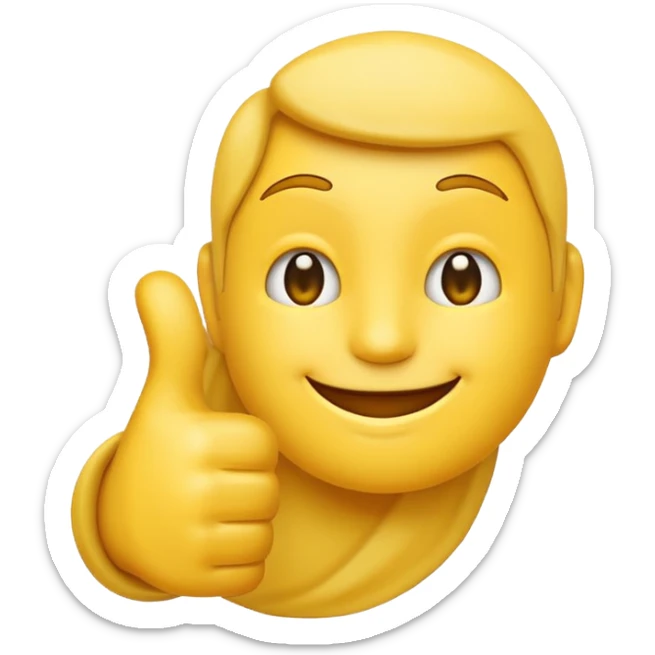 the emoji thumbs up's outline traced with an emoji thumbs up sticker