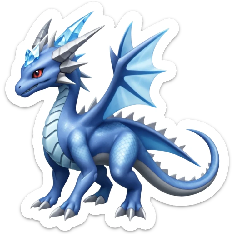 Amaura-Salamence-Dialga-Fakémon-hybrid-creature (full body)  sticker