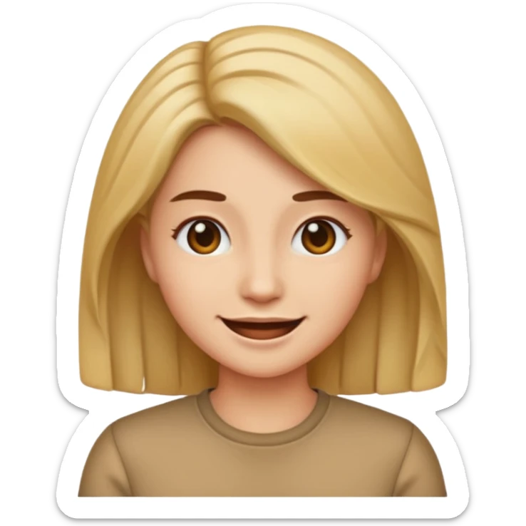 can you draw an emoji of a woman with hair parted down the middle sticker