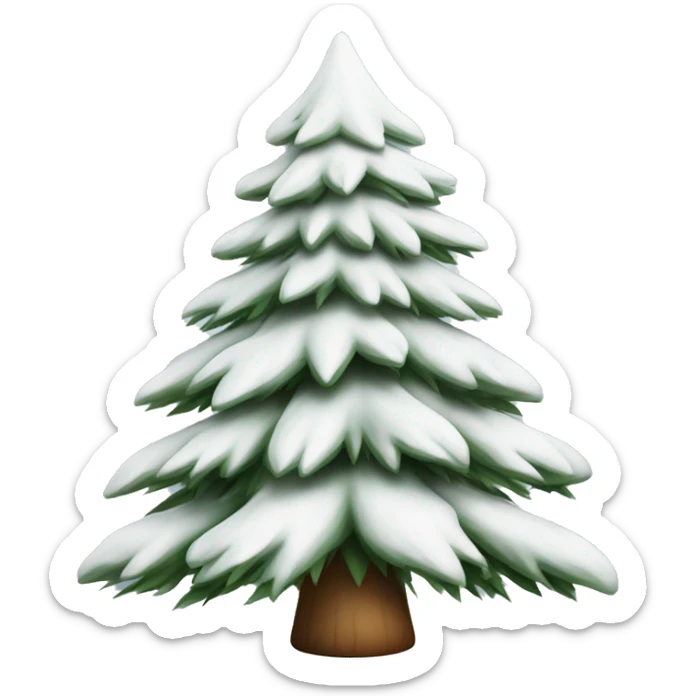 actual white fir christmas tree isolated.  sticker