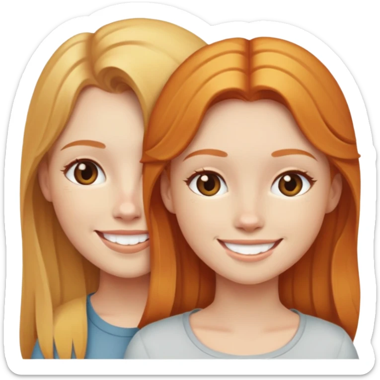 Best friends blonde girl and ginger girl sticker