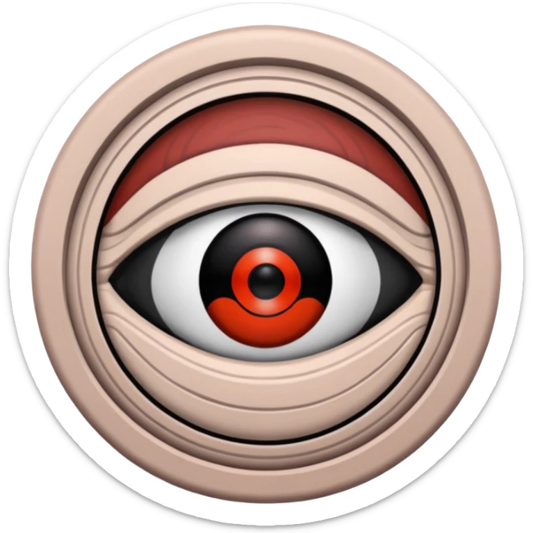 Erstelle mir obito aus Naruto der auf dem linken Auge das renegan hat und auf dem rechten Auge, das Sharingan sticker