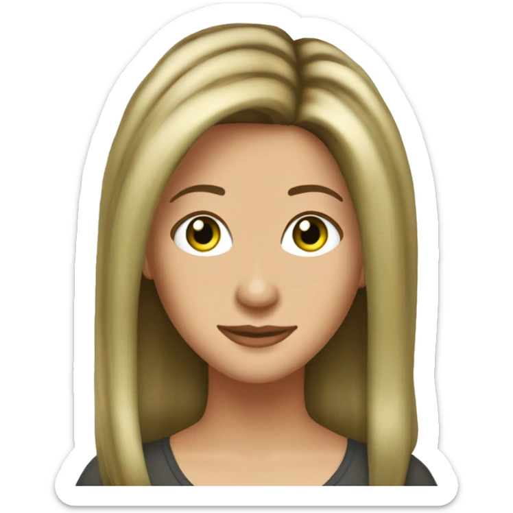 Rachel Green friends with hair highlights and light green eyes sticker
