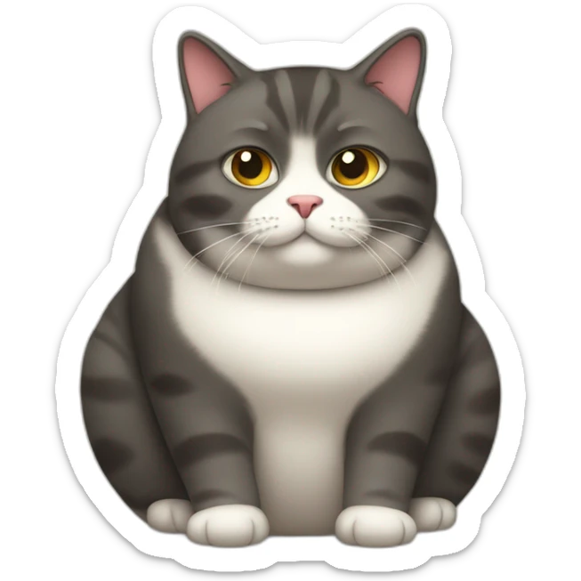 fat cat sticker