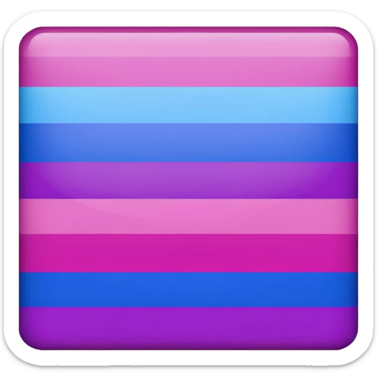 The bisexual flag (solo lleva 3 colores, magenta en la franja superior, morado en la franja central, azul en la franja inferior, 3 franjas lleva únicamente de manera horizontal) sticker