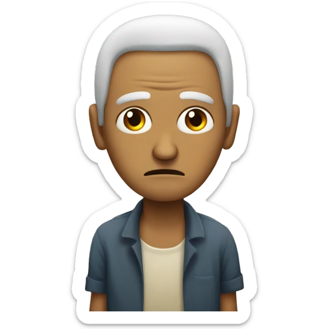 hombre de la cultura nazca con expresión de tristeza  sticker