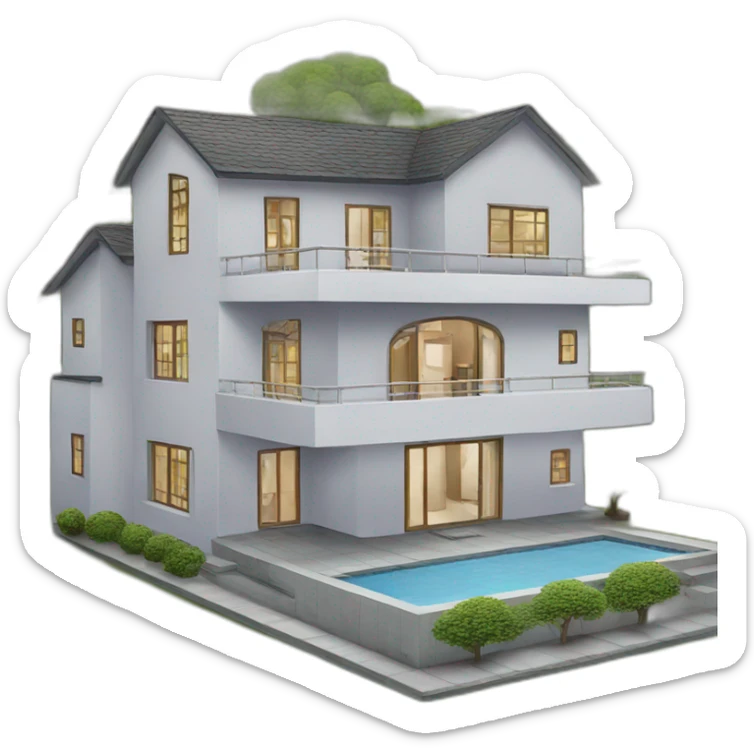 modern house sticker