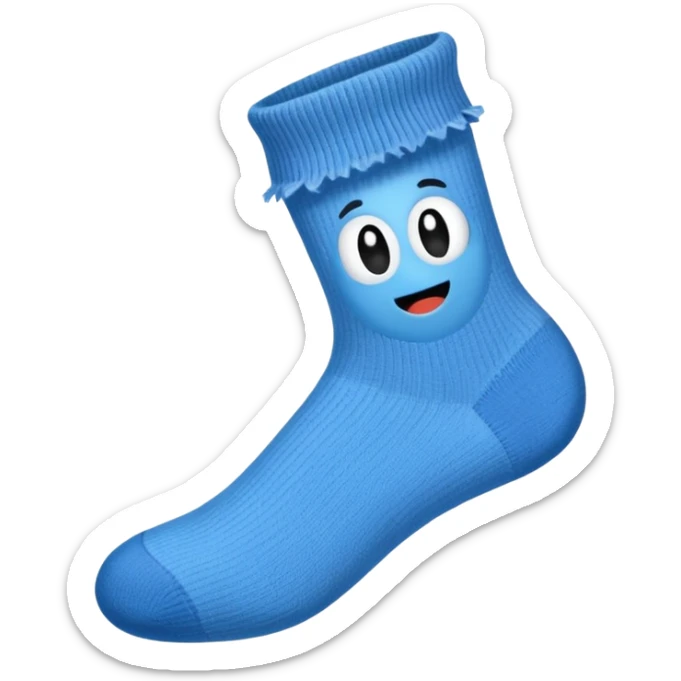 simple flat icon of a frayed sock with a hole at the big toe sticker