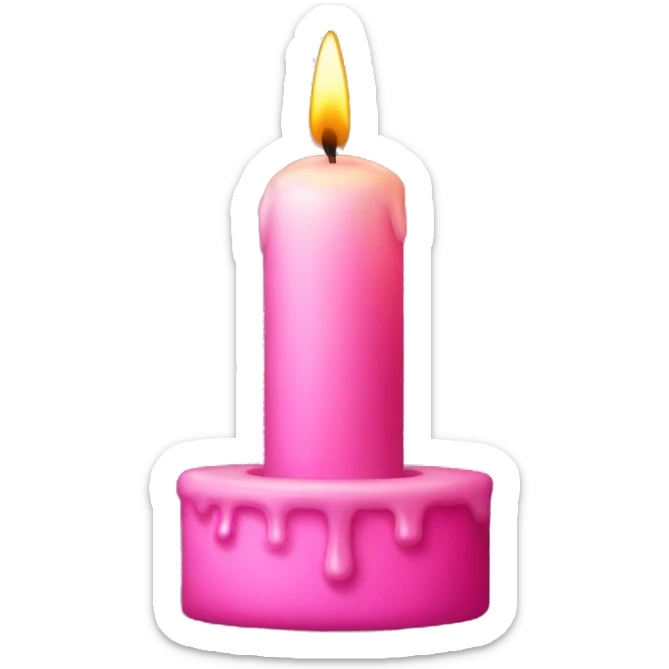 pink candle sticker