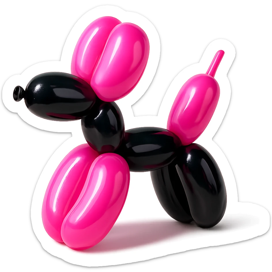 BLACKPINK-inspired object, black and pink colors, soft and inflated appearance sticker