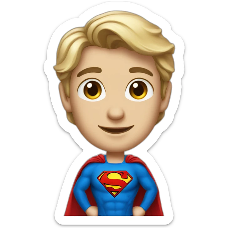 An employee of the real estate agency "etagi" in a Superman costume sticker