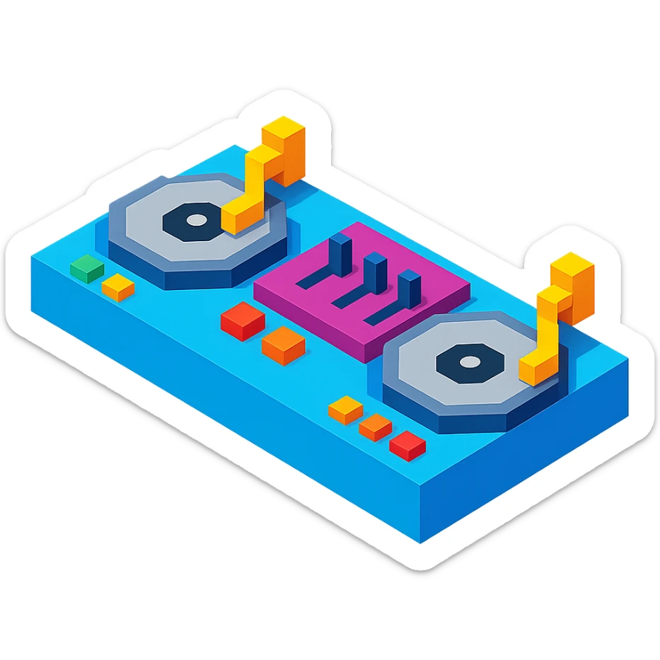 DJ turntables sticker