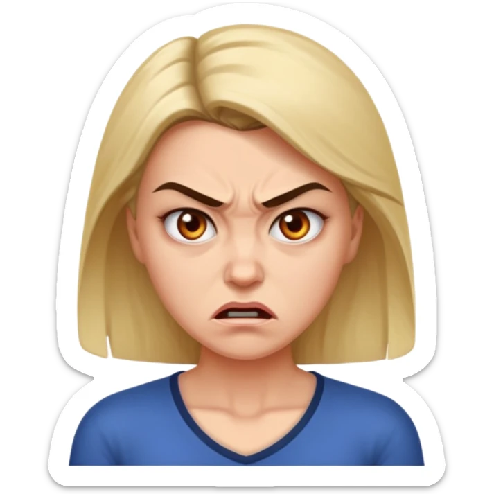 Beautiful woman angry and sick of idiots sticker