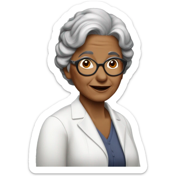 “Victoria Espinosa, a cuyo talento debe el teatro puertorriqueño momentos inolvidables” es un ser que pensábamos ubicuo; de tan presente y laborioso, casi irreal. dark skin old lady gray hair sticker