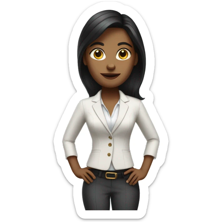 full body brunett white woman in business outfit sticker