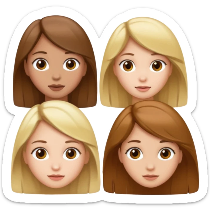 4 white girls hanging out 3 with brown hair 1 with blonde sticker