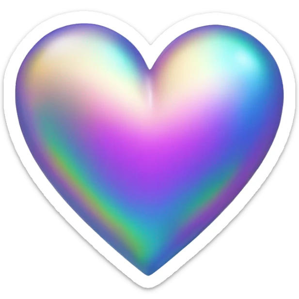 Iridescent heart sticker