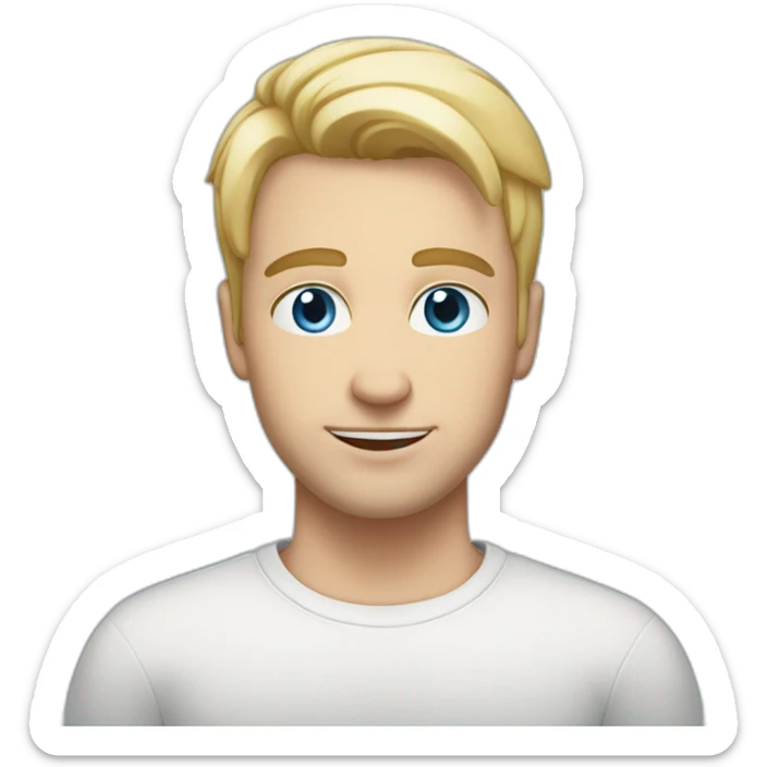 32 years old european tall guy with short straight blonde hair and piercing blue eyes sticker