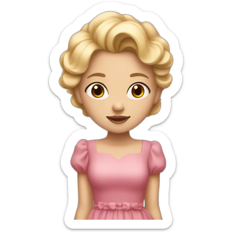 A blonde girl looks like a Jennie wearing a Rosie dress sticker