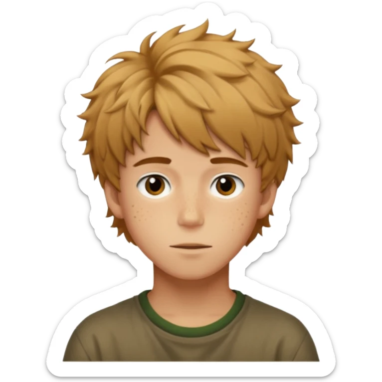 Felix Freckles straykids emoji shaggy hair sticker
