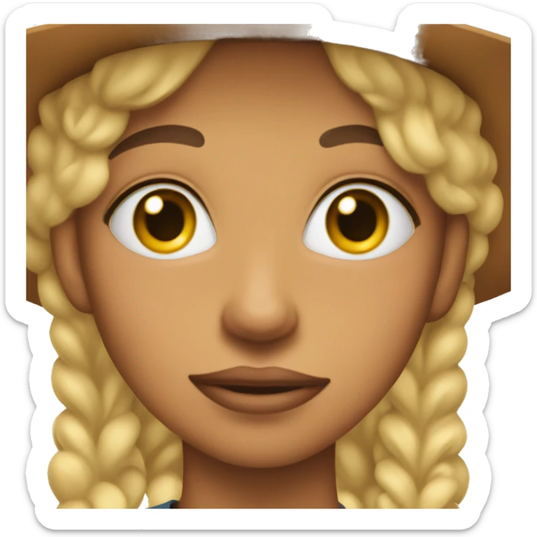 Cowboy emoji but it’s a girl with big lashes sticker