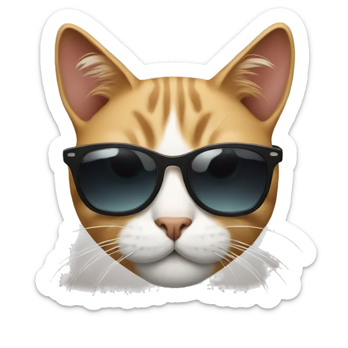 Cat with sunglasses sticker