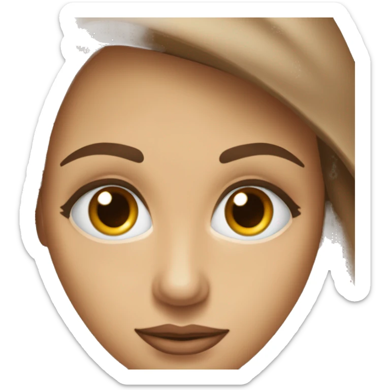 Une femme voilée avec un visage fin ovale avec des longs cils et les yeux marrons  sticker